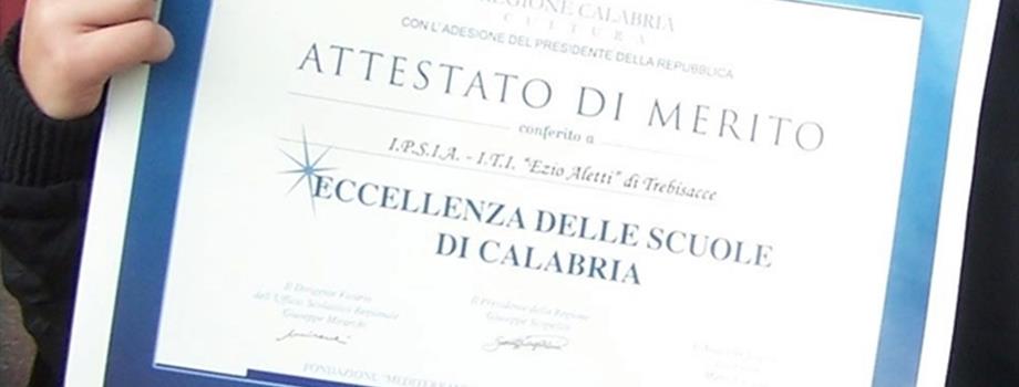 Istituto Aletti: Premio Scuola d'Eccellenza della Regione Calabria